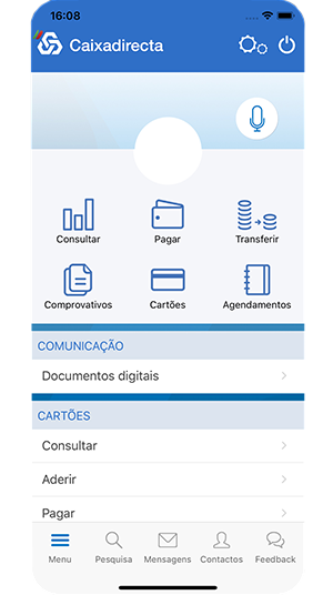 Nova App Caixadirecta - ecrã operações