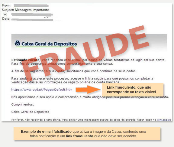 exemplo de email falsificado
