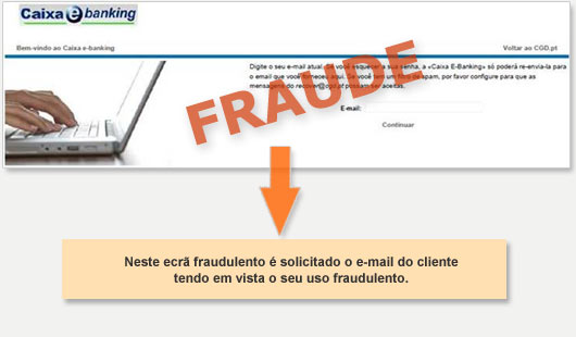 exemplo de ecrã falsificado