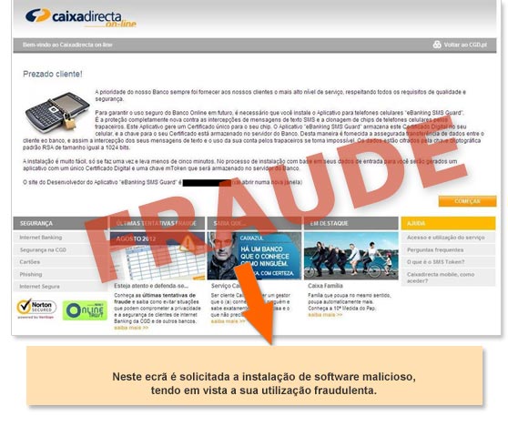 ecrã fraudulento