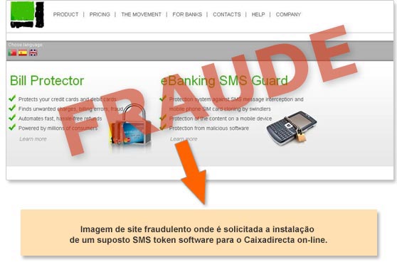 ecrã fraudulento