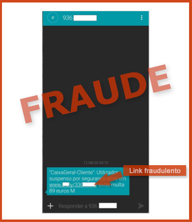 Exemplo de SMS falsificado