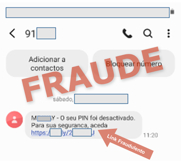 Exemplo de SMS falsificado - imagem 1