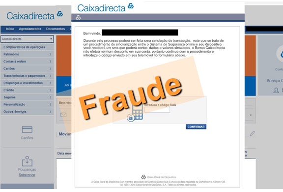 Exemplo ilustrativo de SMS fraudulento