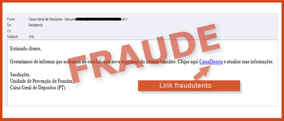 ecran1 com exemplo de mensagem fraudulenta