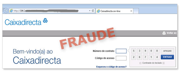 Exemplo de página fraudulenta 1