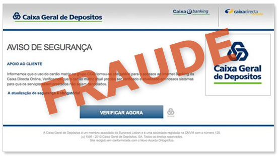 Exemplo de e-mail falsificado 