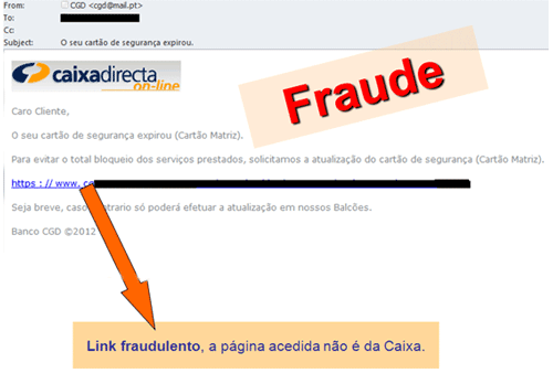 Exemplos de ecrãs falsificados que visam a recolha fraudulenta de dados bancários e outra informação confidencial de clientes.