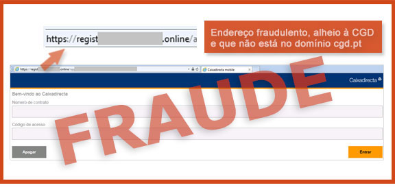 ecran2 com exemplo de fraude