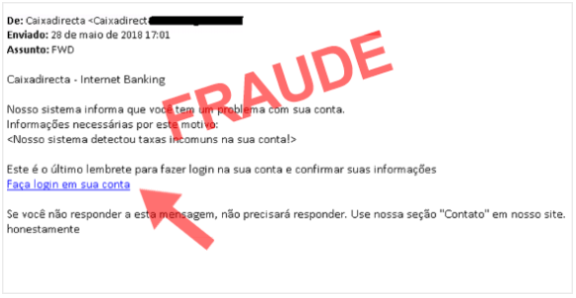 Exemplo de ecrã fraudulento que procura induzir clientes a instalar software malicioso no seu telemóvel