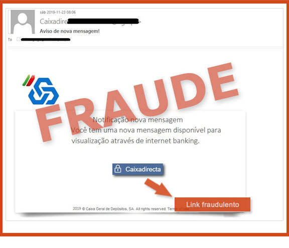 ecran1 com exemplo de mensagem fraudulenta