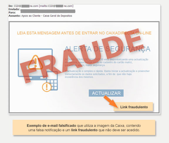 exemplo de email falsificado