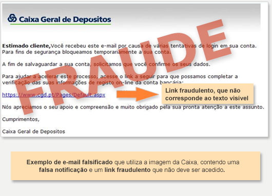 exemplo de email falsificado