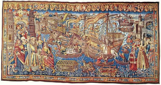 Tapeçaria da CGD A Chegada de Vasco da Gama a Calicut