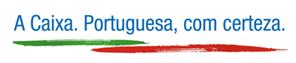 imagem da nova assinatura da Caixa: Na Caixa. Portuguesa, com certeza.