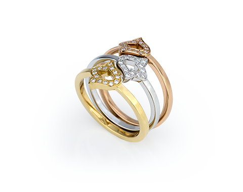 Anéis em ouro e diamantes deLírio