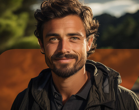  Homem adulto sorridente