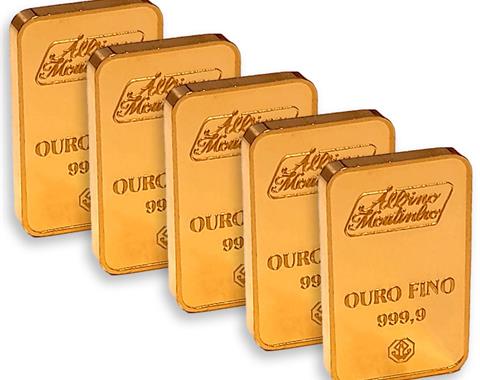 Kit 5 Barras em Ouro