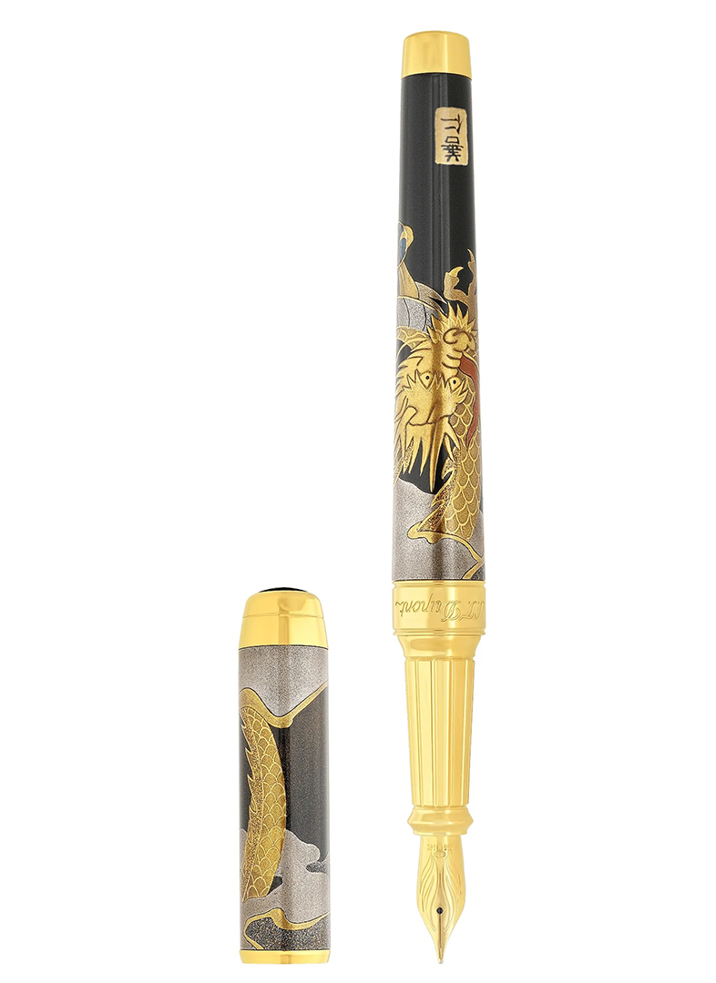 Caneta S.T. Dupont Line d Eternity de tinta permanente XL maki-e castanho