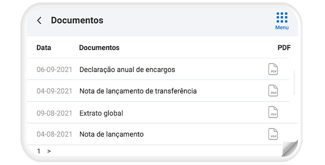 ecrã Documentos Digitais